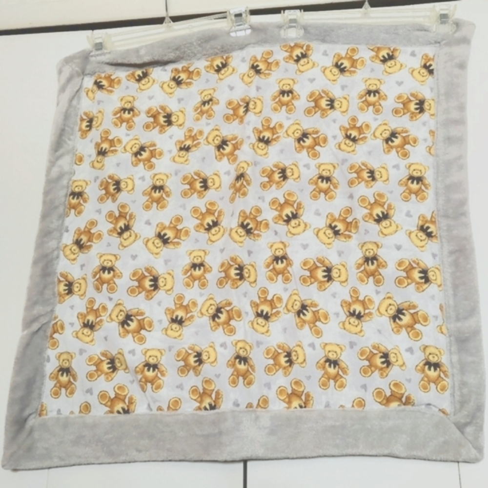 Teddy Bear Gray Child Crib Blanket